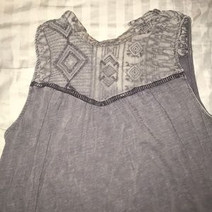 Distressed high neck tunic